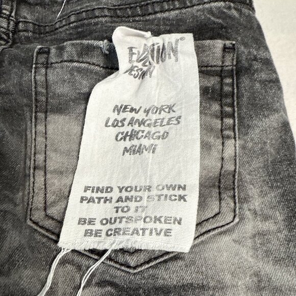 Evolution In Design Jeans Pants Boys Size 10 Black Denim Acid Wash - Picture 9 of 12